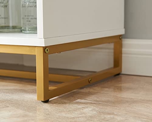 White Wine Bar Cabinet with Wine Rack J72608