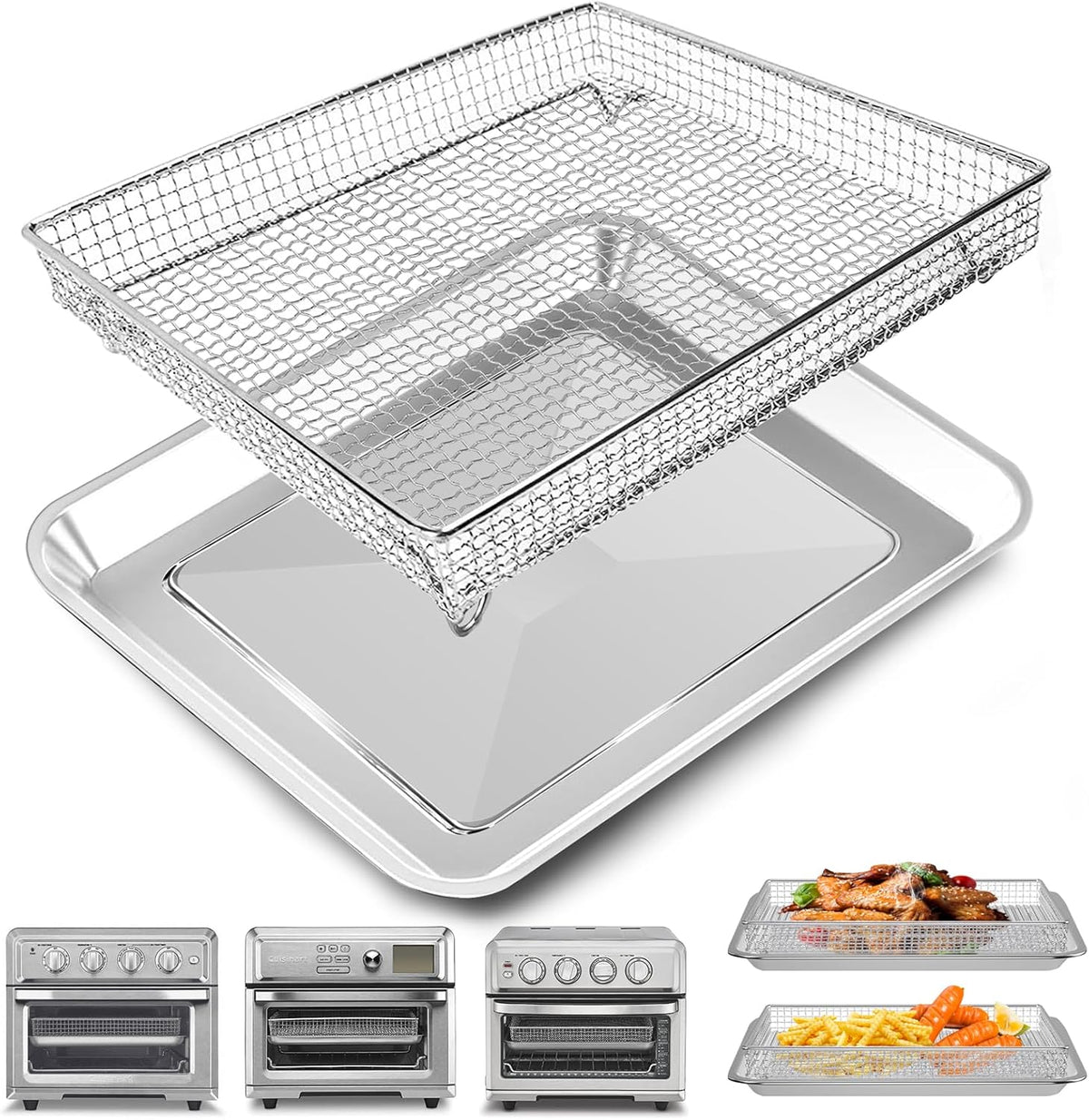12.2 x 11 Inch Stainless Steel Mesh Air Fryer Basket E9197