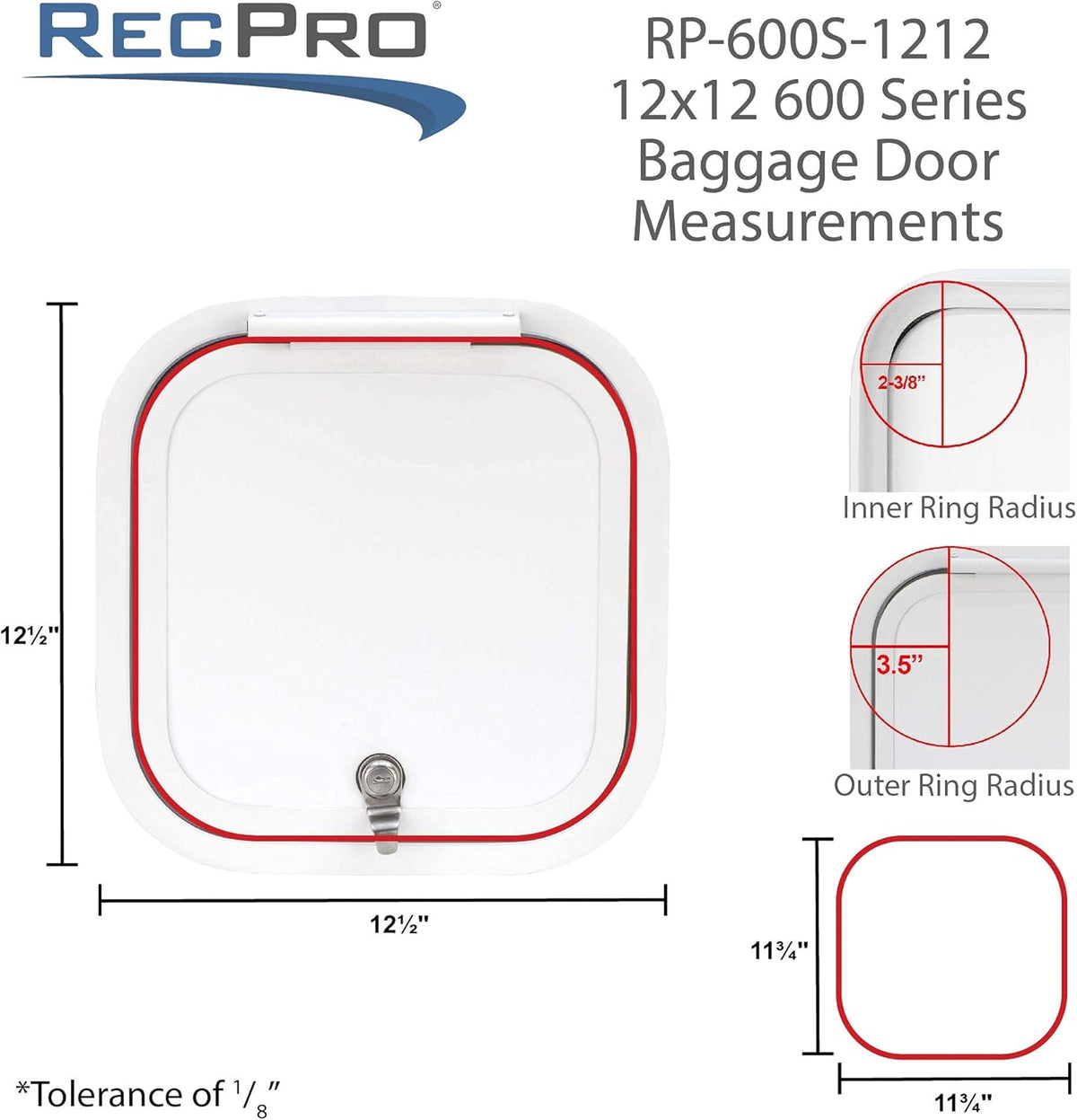 12 x 12 Baggage Door with Rounded Corners L854