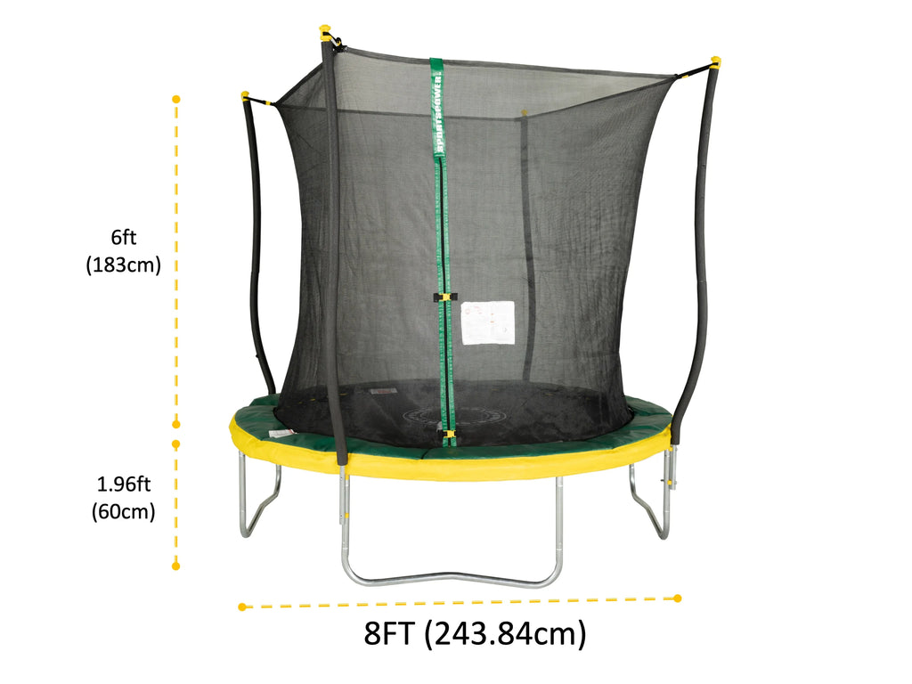 Green/Yellow Trampoline with Safety Enclosure K6576