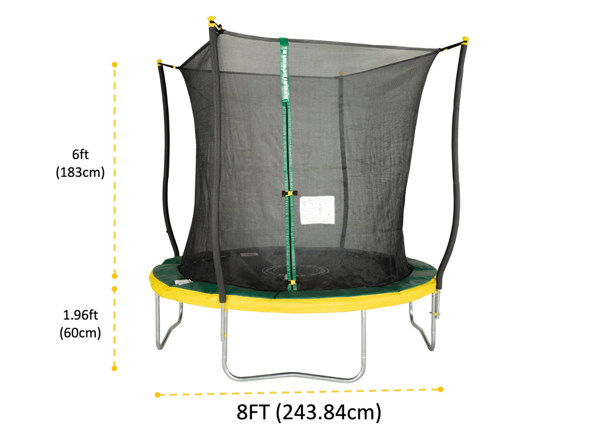 Green/Yellow Trampoline with Safety Enclosure K6576