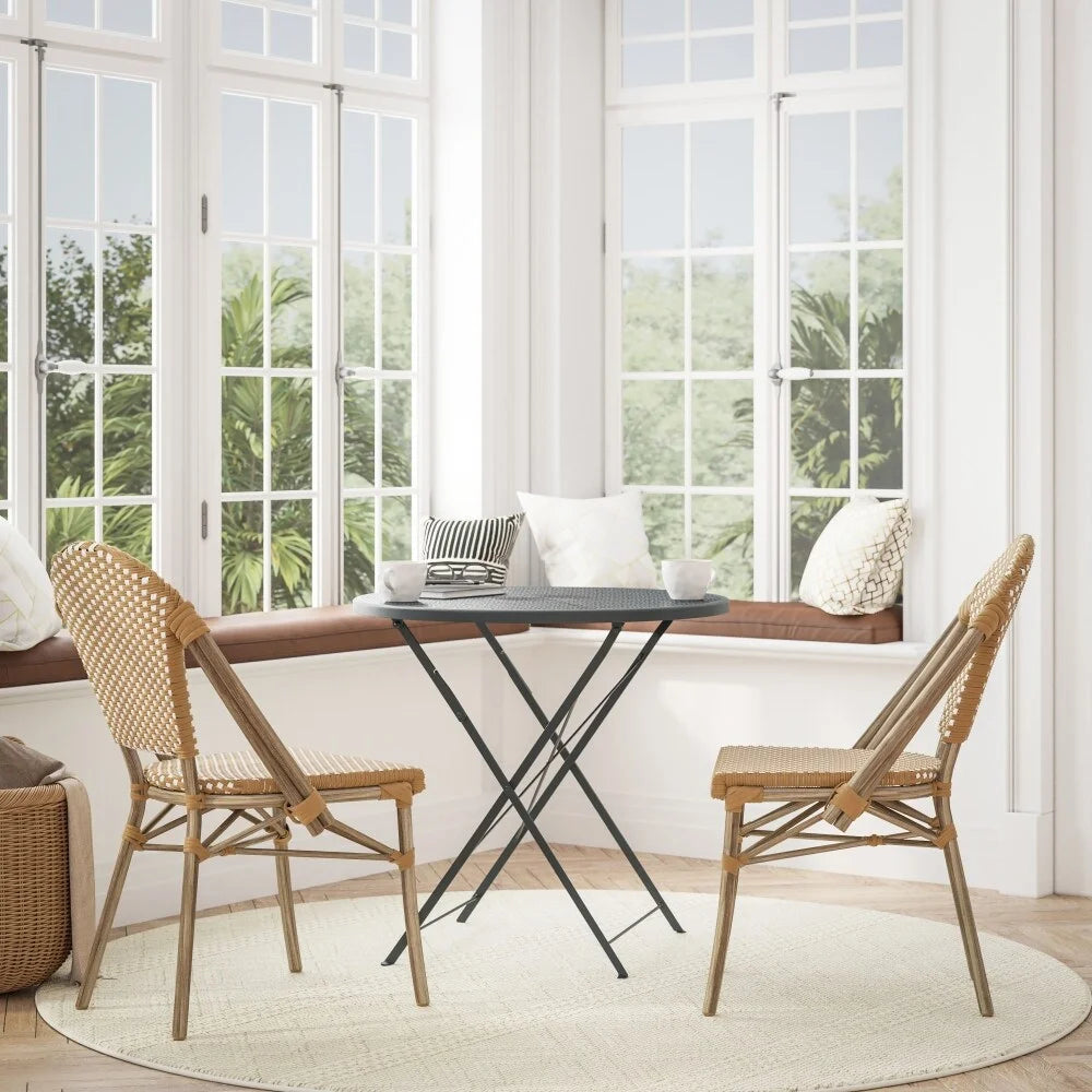2 Pack All-Weather Chairs with Bamboo Print Frame K7604