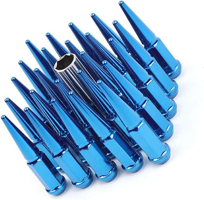 24 Pcs Blue Spike Lug Nuts with Key K88344