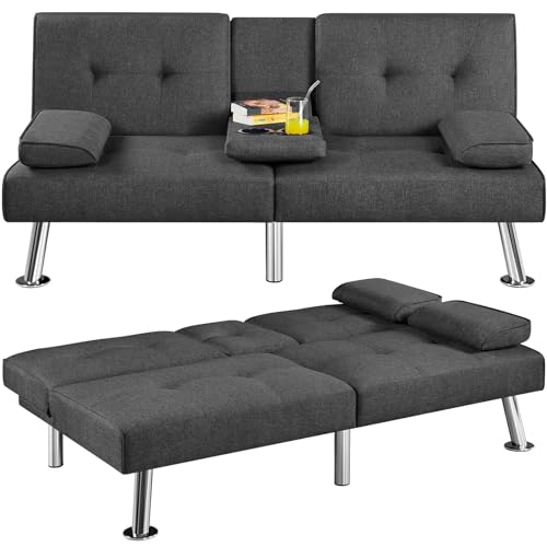 Dark Gray Convertible Sofa Bed T559364