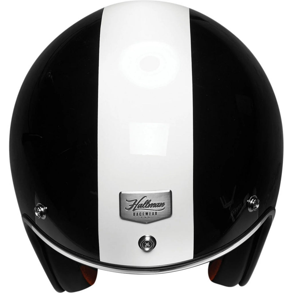Open Face Motorcycle Helmet Black/White LG S5855