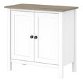 Shiplap Gray/Pure White Accent Storage Cabinet with Doors Q1844