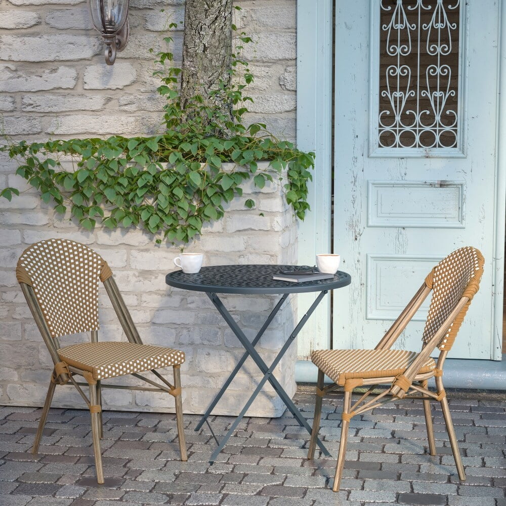 2 Pack All-Weather Chairs with Bamboo Print Frame K7604