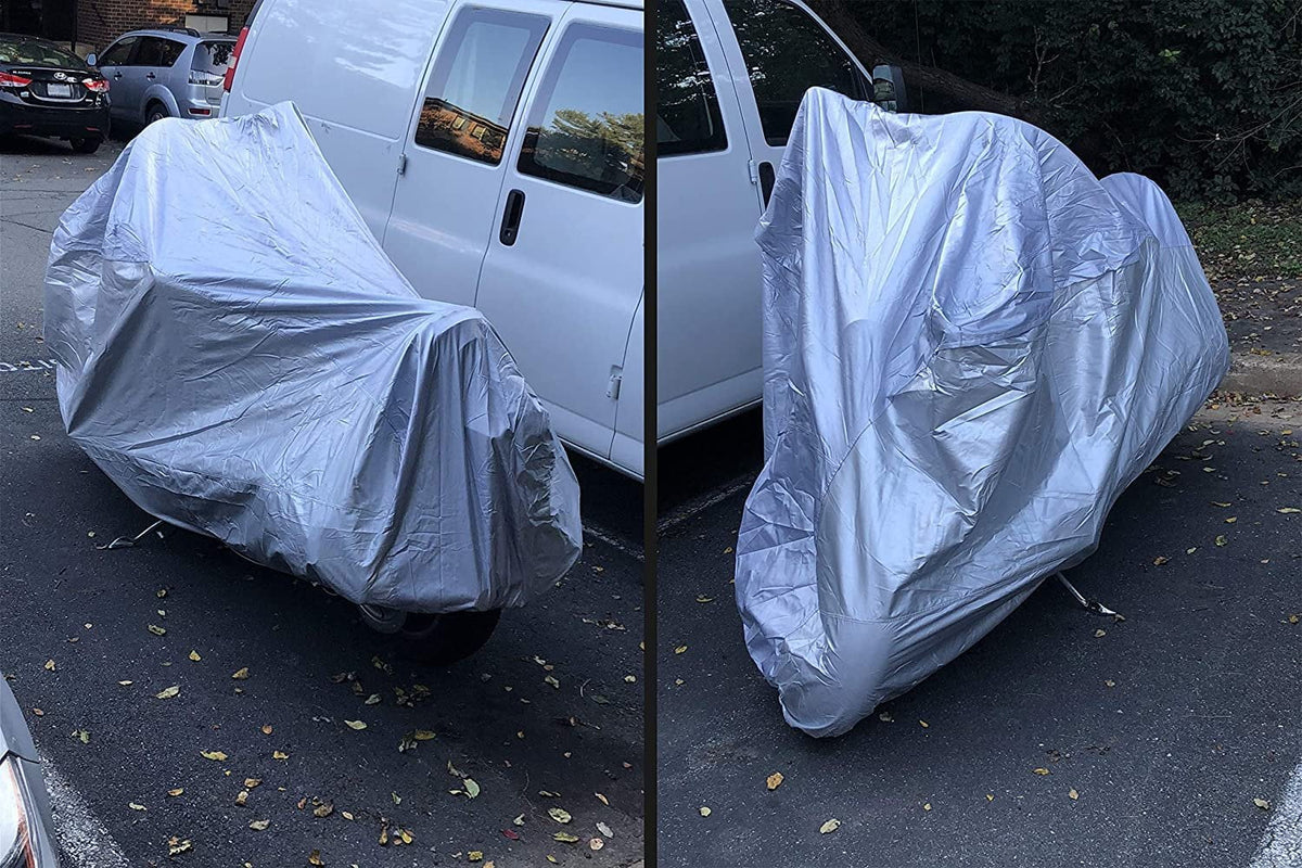 Motorcycle Cover with Reinforced Securing Straps and Storage Bag M6559