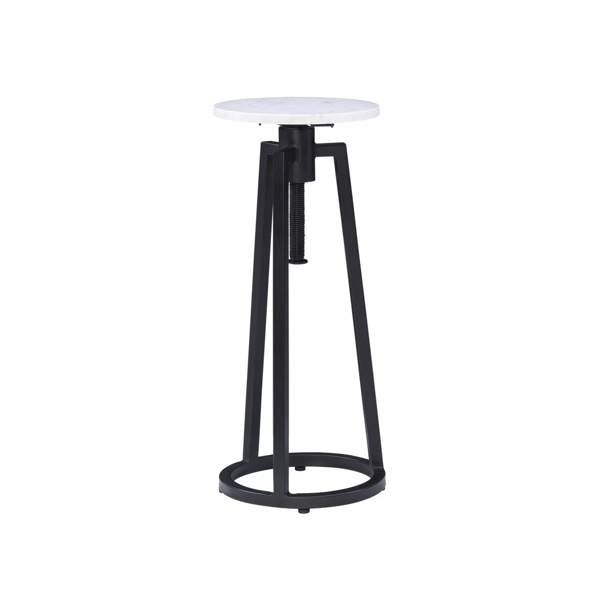 Black/White Marble Round Adjustable Height Drink Table C483690