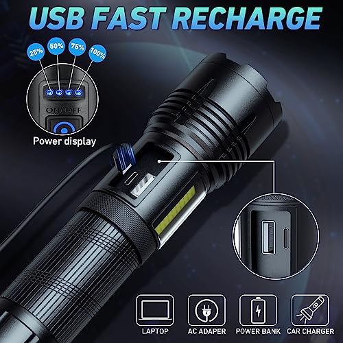 Rechargeable LED Flashlight High Lumen Super Bright COB Work Light IPX7 Waterproof G58008