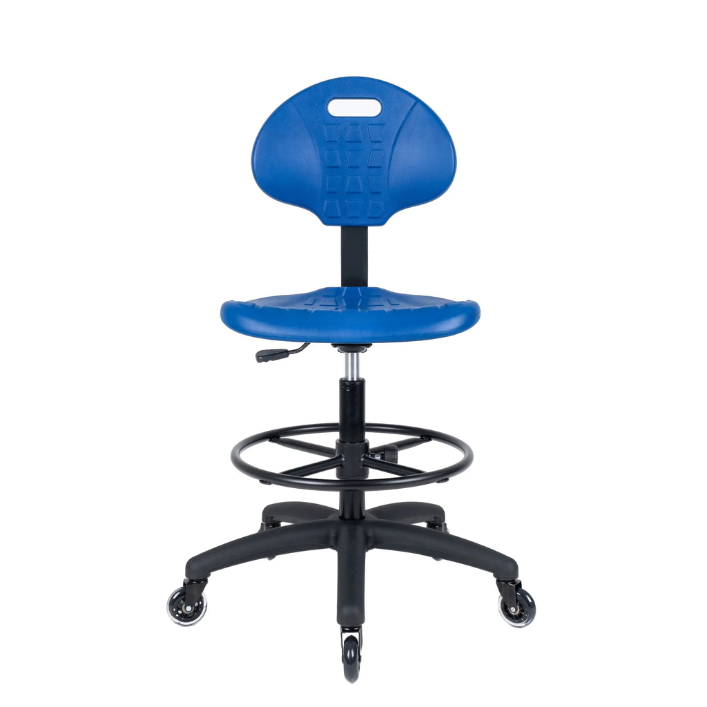 Blue Polyurethane Drafting Lab Stool Chair F114636