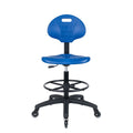 Blue Polyurethane Drafting Lab Stool Chair F114636