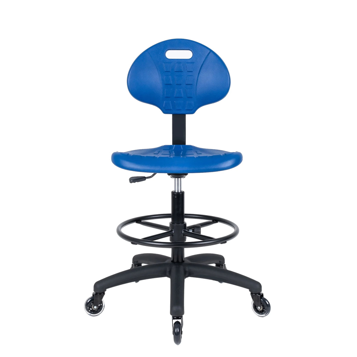 Blue Polyurethane Drafting Lab Stool Chair F114636
