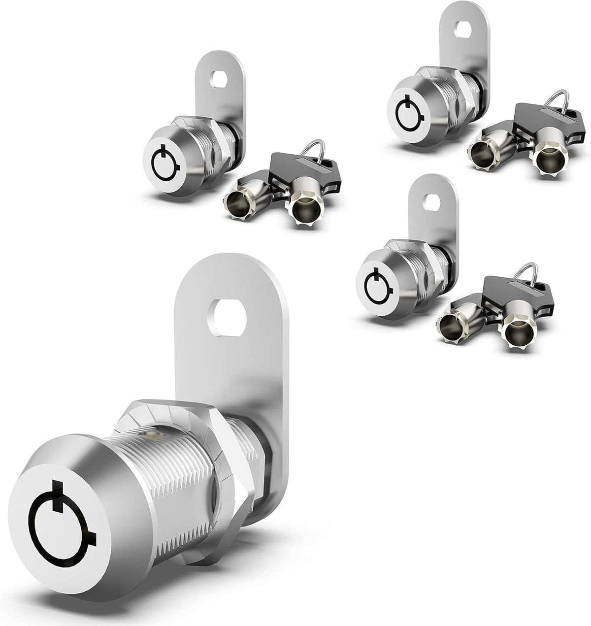 3 Pack Keyed Alike 5/8 Inch Zinc Alloy Cabinet Locks N954761