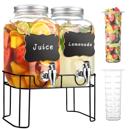 1 Gallon Glass Beverage Dispenser With Stand And Spigot R510708
