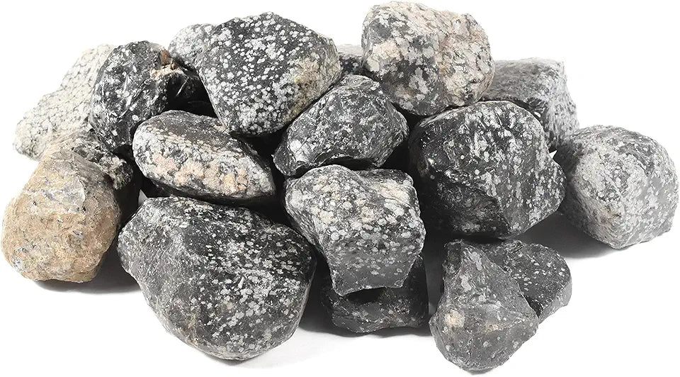 Natural Black White Volcanic Glass Gemstone Crystal Mineral Rough Stones N939