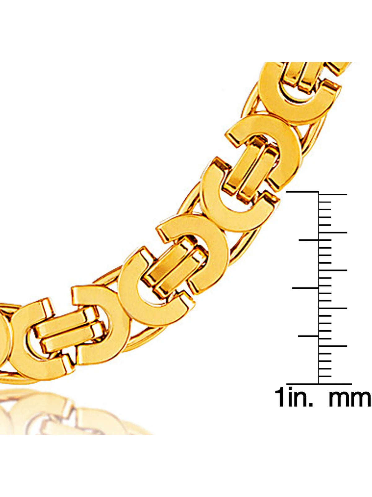Gold Plated Stainless Steel Flat Byzantine Chain Necklace J91449
