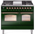 40 Dual Fuel Propane Gas Range Emerald Green Copper Trim O95579