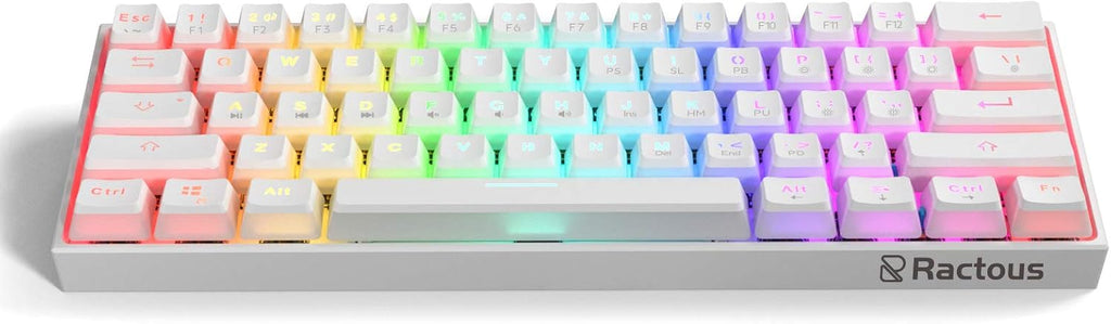 60% Mechanical Gaming Keyboard with PBT Pudding Keycap, RGB Backlit Hot Swappable Type-C 61Key Ultra-Compact Black W2523