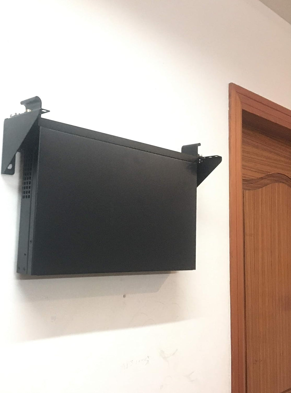 2 Pack 1U Foldable 19 Inches Cold Rolled Steel Vertical Wall Mount Rack Including Hardware T650446
