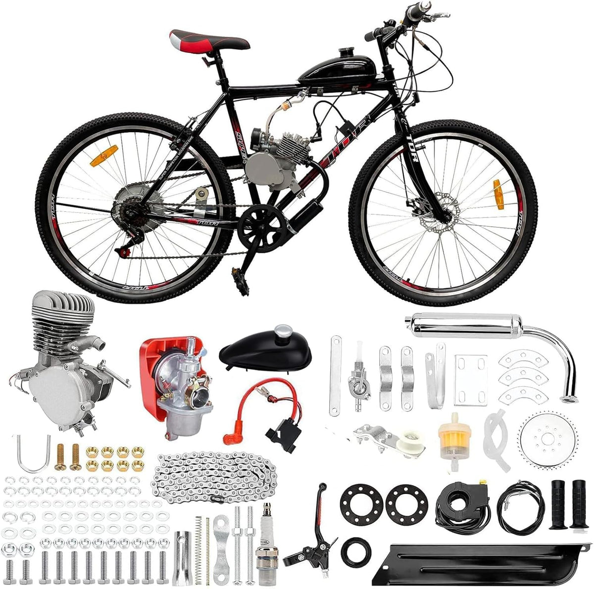 100cc 2 Stroke Petrol Gas Engine Kit for 26-28" V-Frame Bicycles B32212