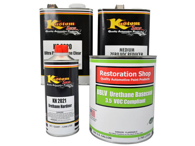 Blue Metallic Low VOC Urethane Basecoat Clearcoat Car Paint Complete Gallon Kit A42167