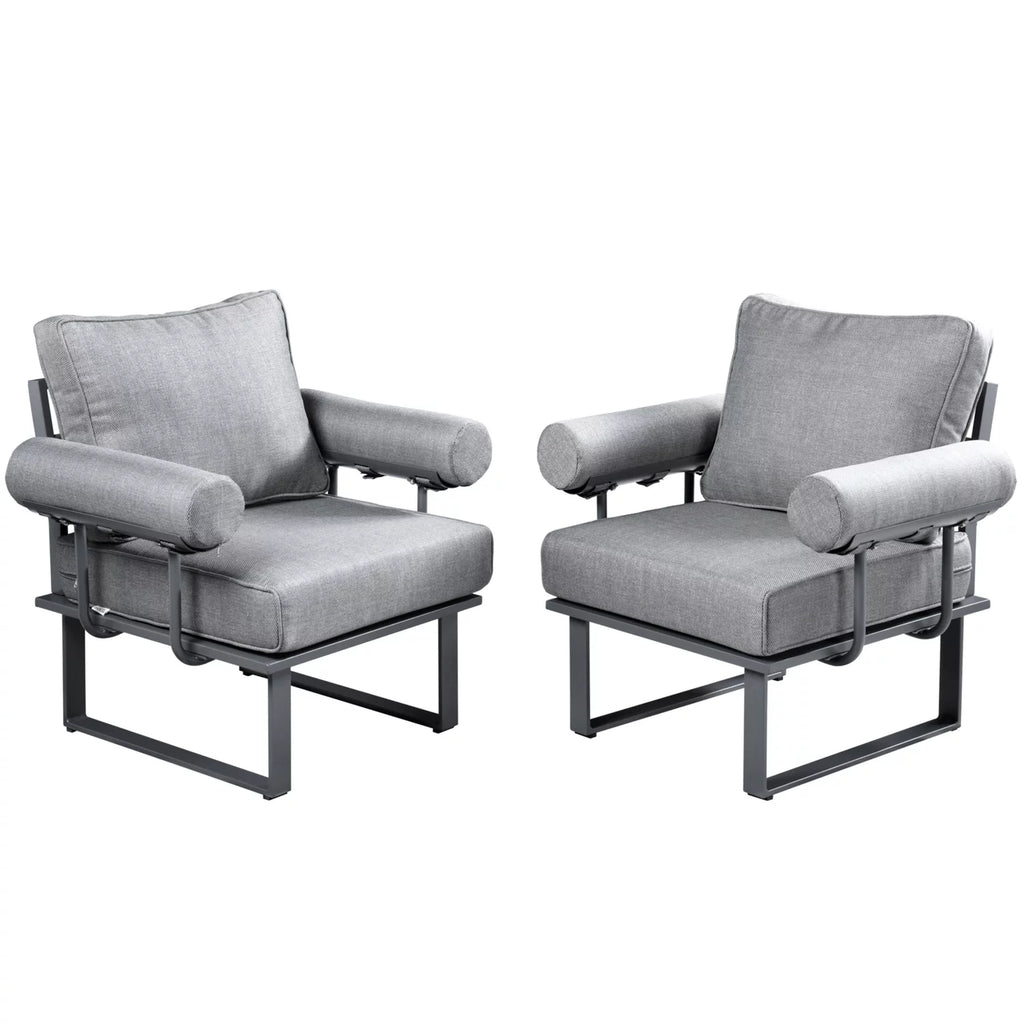 2 Pieces All Weather Wicker Patio Sectional Couch with Cushions H79664