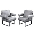 2 Pieces All Weather Wicker Patio Sectional Couch with Cushions H79664