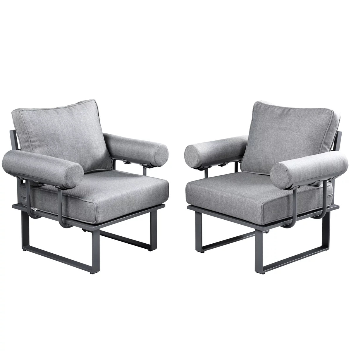 2 Pieces All Weather Wicker Patio Sectional Couch with Cushions H79664
