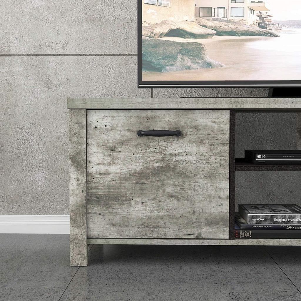 Light Grey Wood TV Stand with Two Drawers C3097