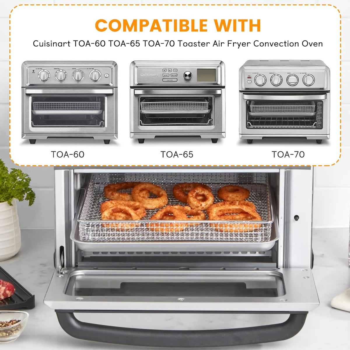 12.2 x 11 Inch Stainless Steel Mesh Air Fryer Basket E9197