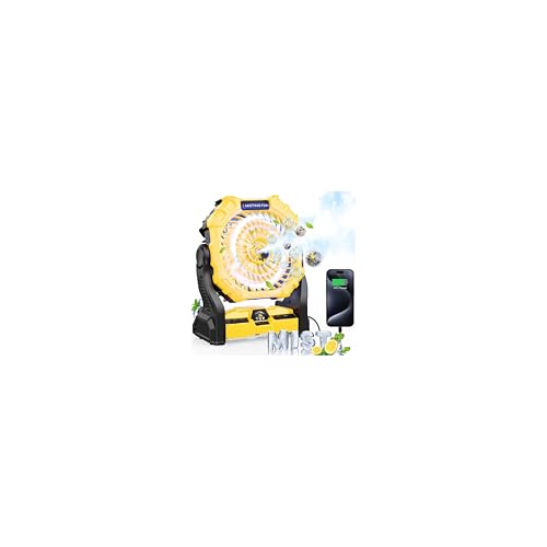 30000 mAh Rechargeable Portable Misting Fan with RGB Lantern Y336563