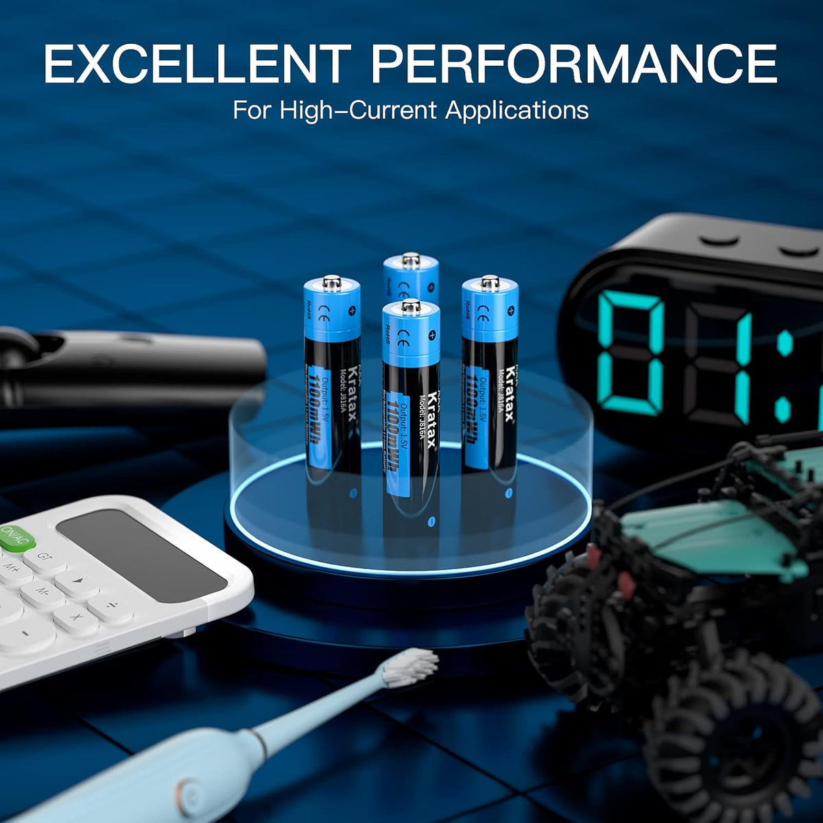 AAA Rechargeable Lithium Batteries, 4 pack 1.5V 1100mWh Li-ion Triple A Batteries with Fast Battery Charger U47328