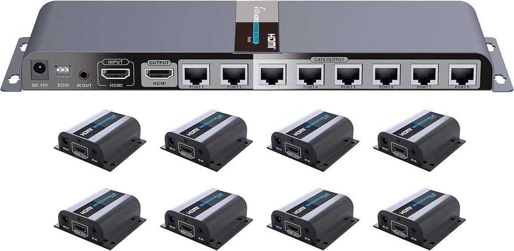 1080P 1x4 HDMI Splitter Over Cat6 Extender with IR F294