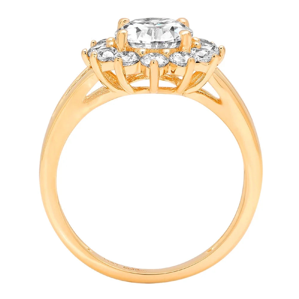 14K Yellow Gold Halo Engagement Ring with Diamond M895