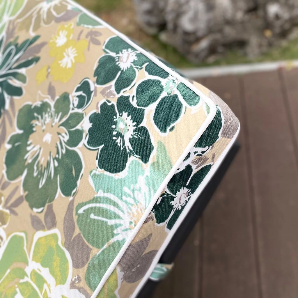 Blue flower Outdoor Lounge Chair Cushion Set of 2 T21593
