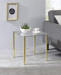 Square Metal Glass Side Table K122633