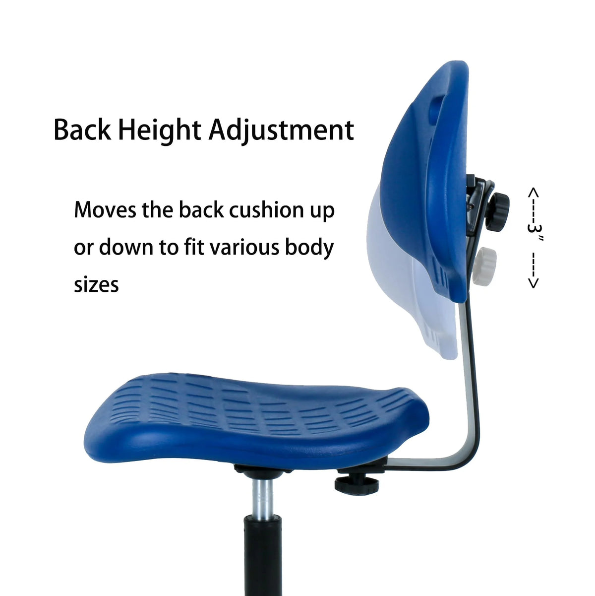 Blue Polyurethane Drafting Lab Stool Chair F114636