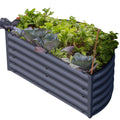 17" Tall Semi-round Raised Garden Bed in Midnight Gray V553097