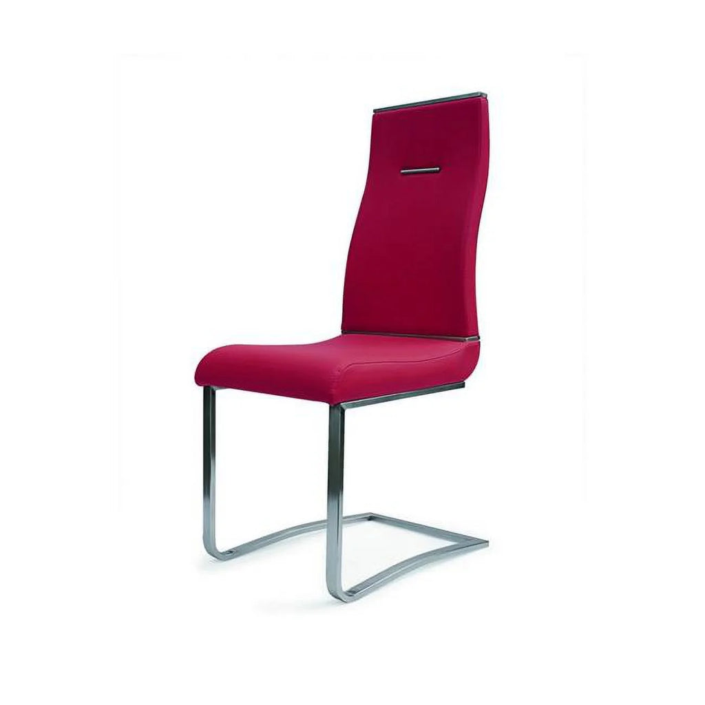 Red Faux Leather Dining Chair Set of 2 S43163