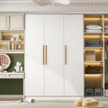 White 3 Door Armoire Wardrobe with Shelves U1822