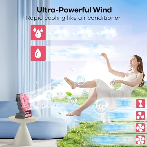 30000 mAh Rechargeable Portable Misting Fan with RGB Lantern Y336563