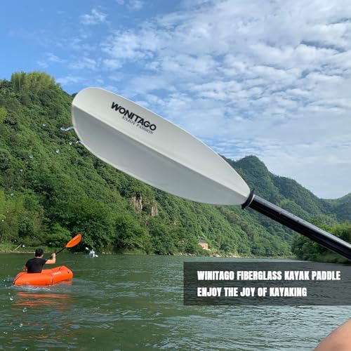 Adjustable Fiberglass Shaft Nylon Blade Kayak Paddle E3665