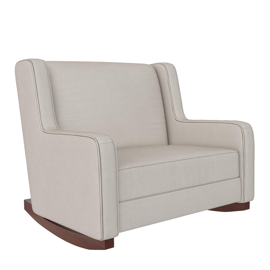 Beige Microfiber Double Rocker Chair V607