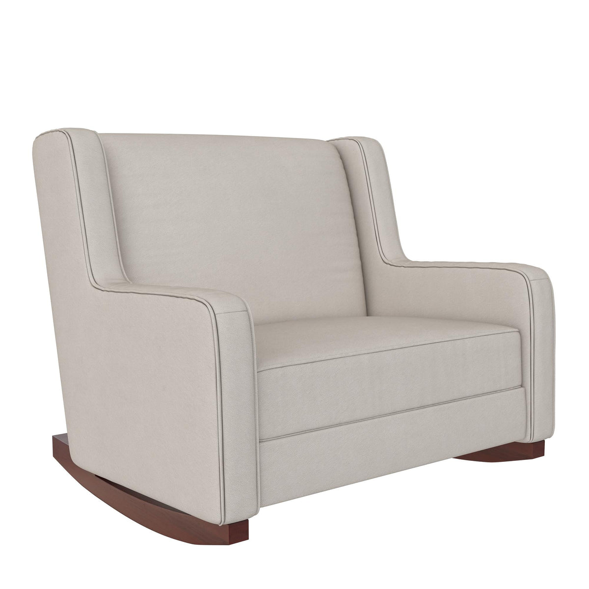 Beige Microfiber Double Rocker Chair V607