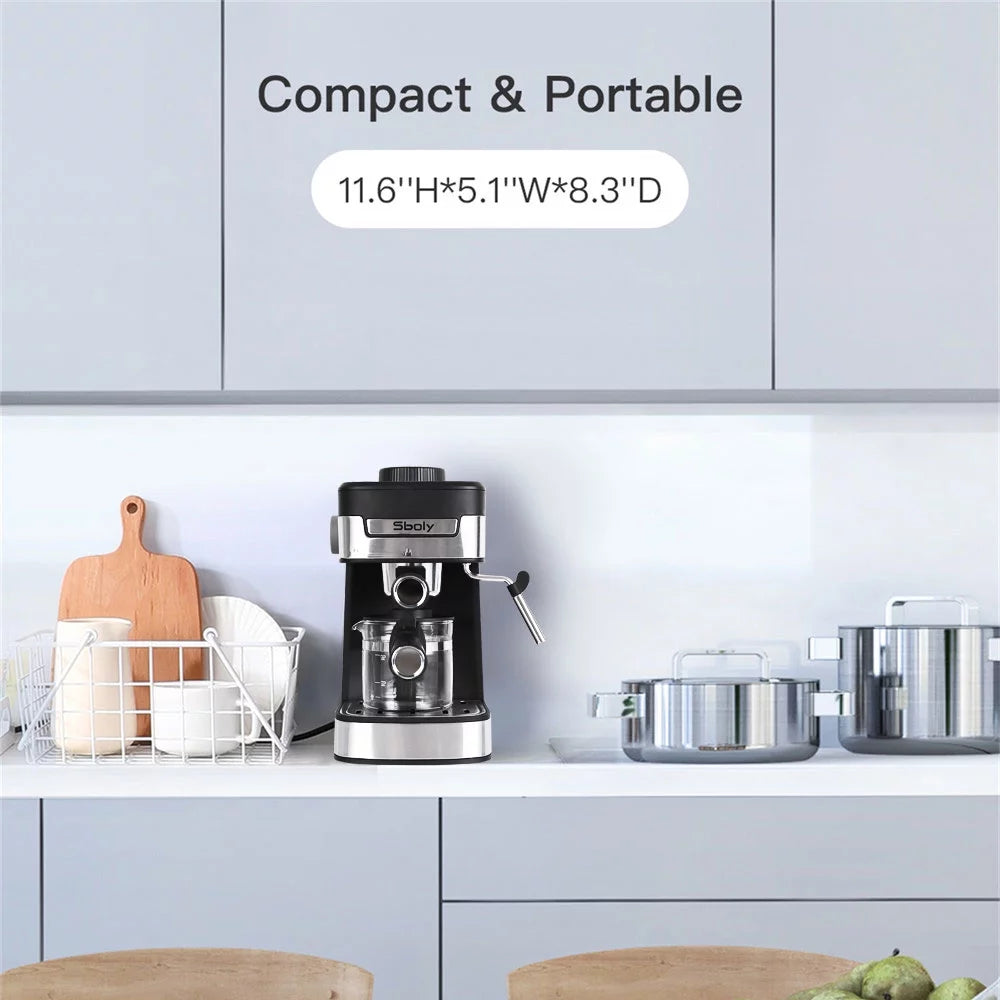 Black Coffee Maker with Milk Frother F330