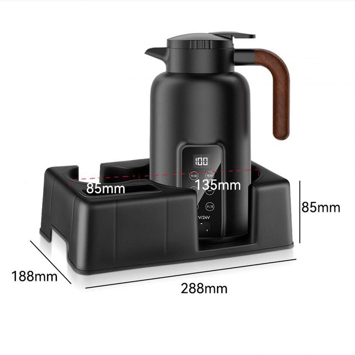 Car Heating Cup Electric Kettle Black T71127