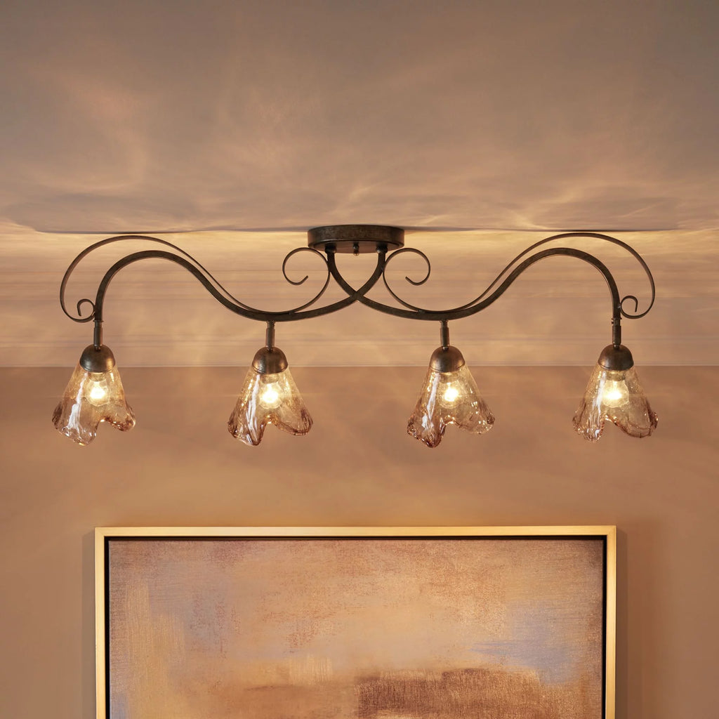 Brown Bronze 4-Head Ceiling Track Light Fixture Kit D952