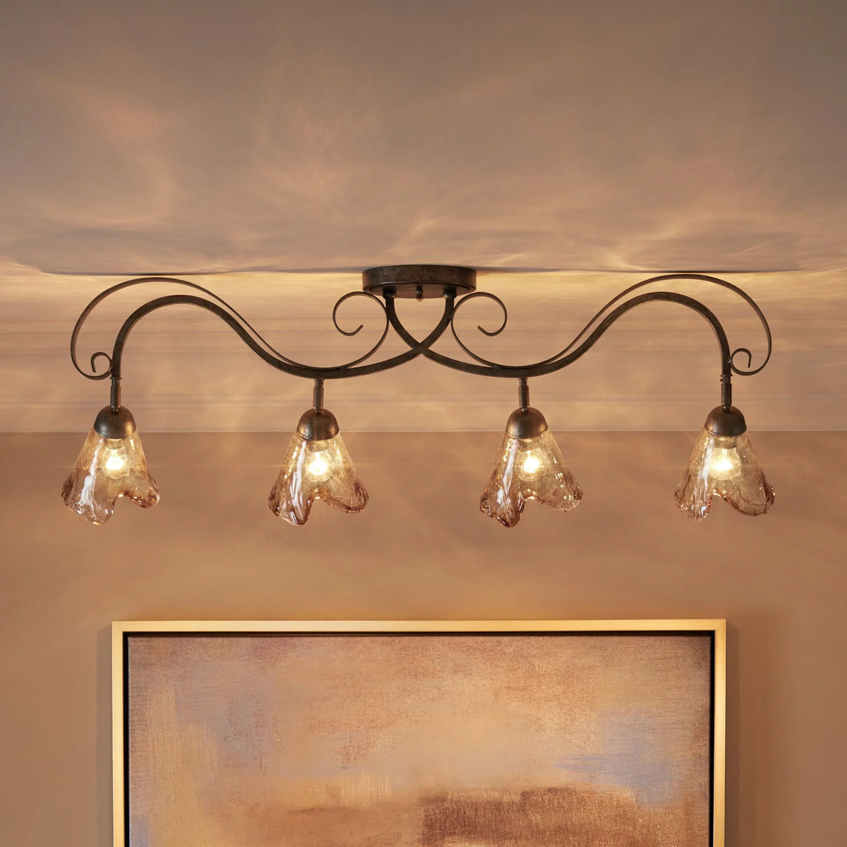 Brown Bronze 4-Head Ceiling Track Light Fixture Kit D952