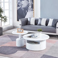White MDF Round Coffee Table Set Z3772